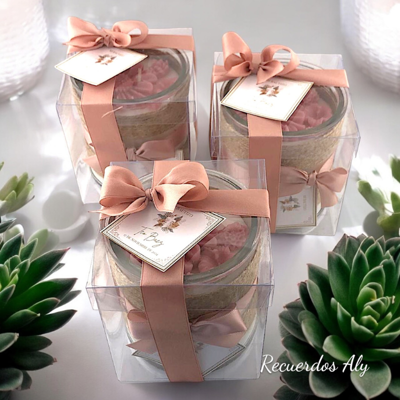 Vela Peonia en frasco con caja