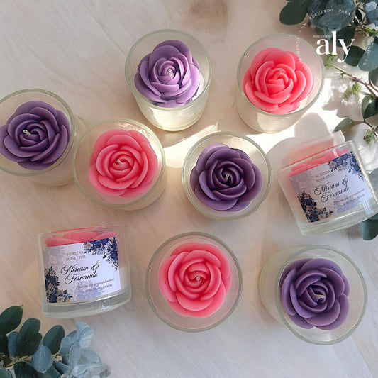 Flor de rosa en frasco